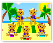 Play percussion with Jazz Bear