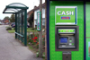Bus shelter and cash machine