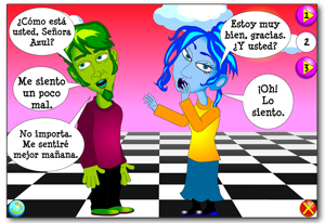 Spanish greetings dialogue in Juniorzone